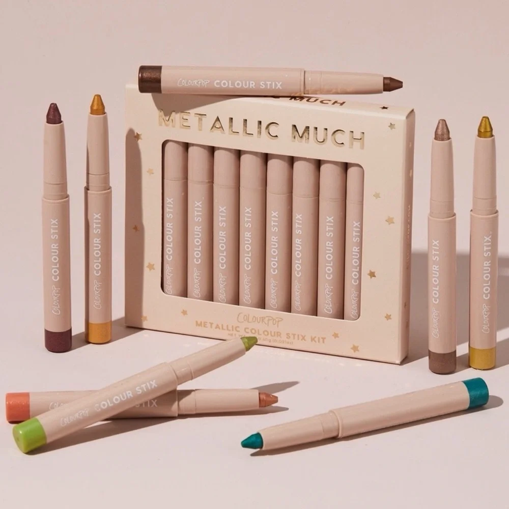 COLOURPOP Metallic Much Metallic Colour Stix 8 Piece Sparkle Set NEW IN BOX